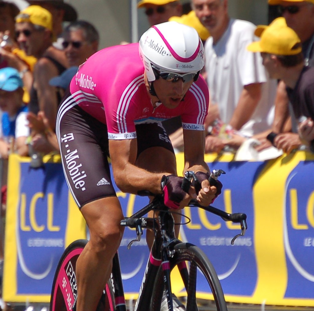 What is the name of this professional cyclist?